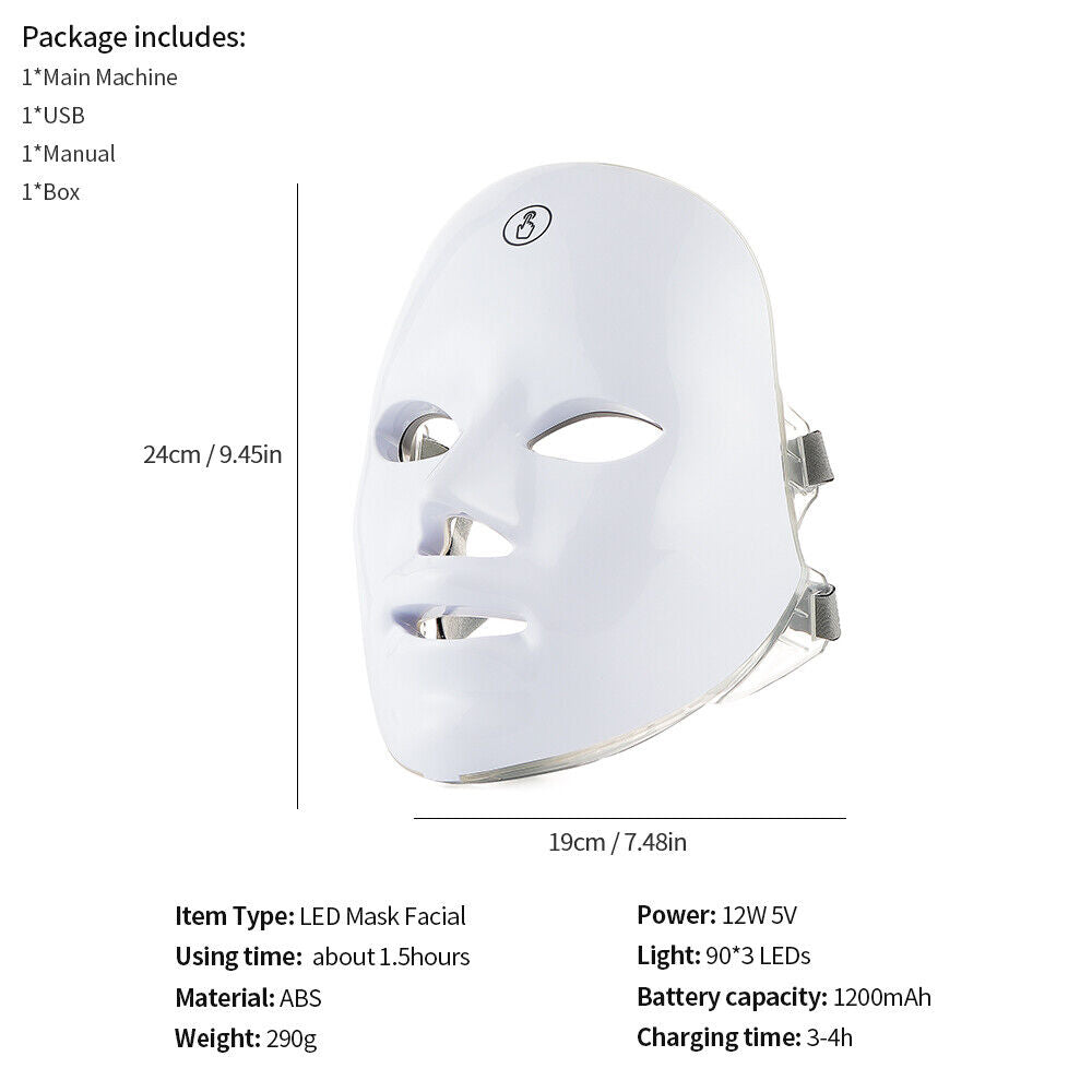 LED Face Mask - Under-Eye Cooling & LED Anti-Ageing & Blemish Repair Mask