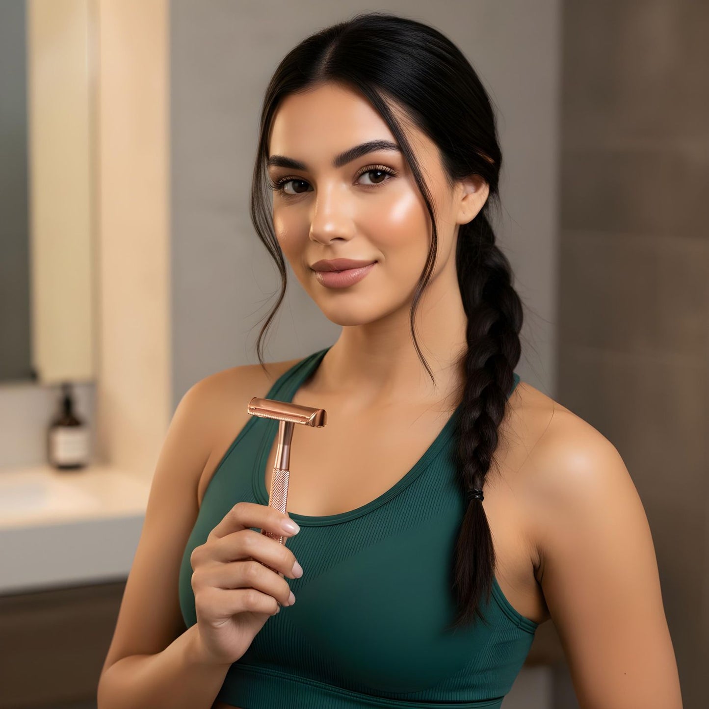 Women's Single Blade Safety Razor - Metal Reusable Razor for Sensitive Skin & Legs